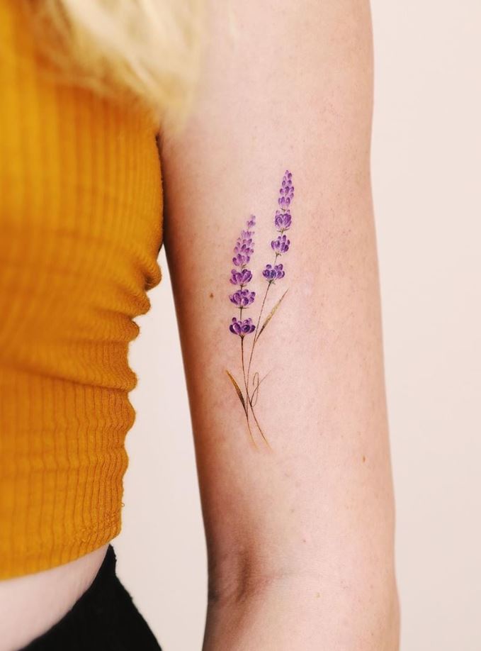 Small Lavender Tattoo | Elegant and Feminine
