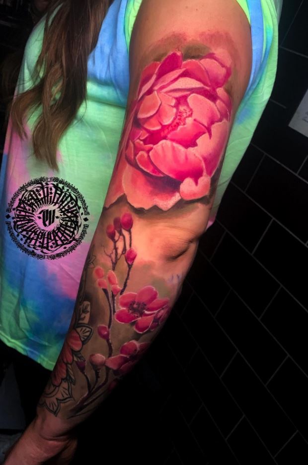 Amazing Flower Sleeve Tattoo