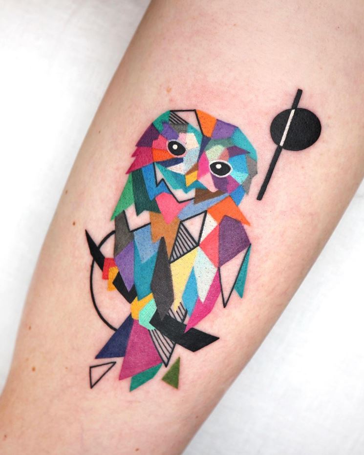 Polygon Art Owl Tattoo